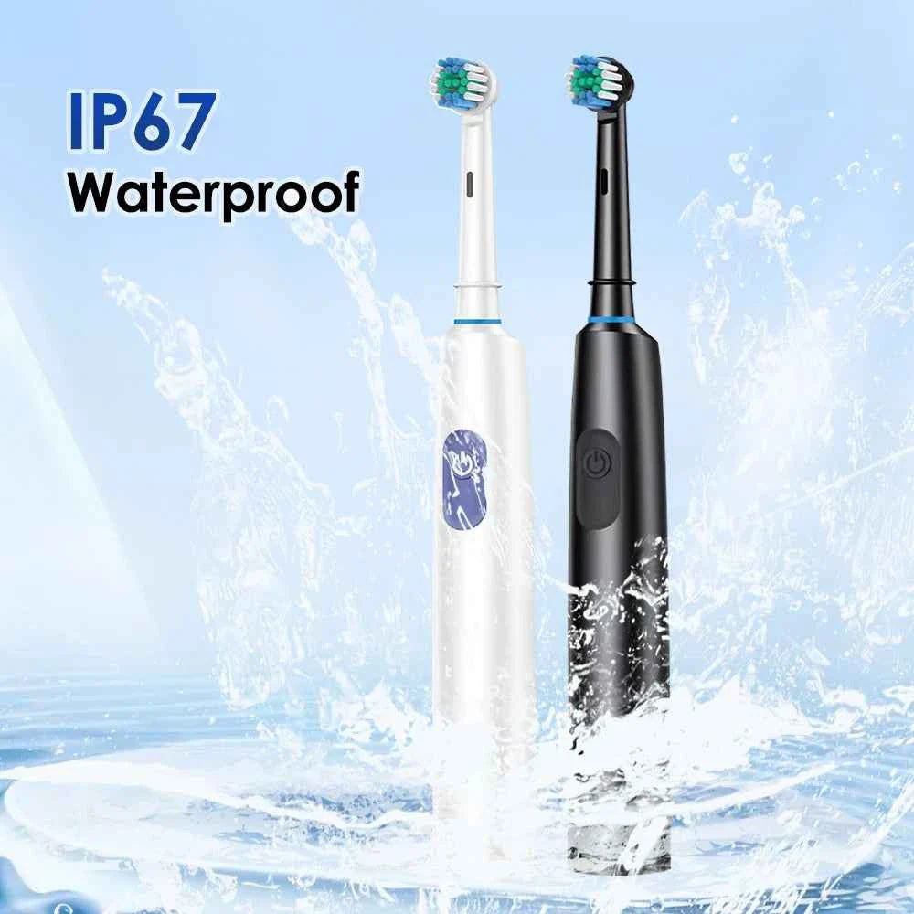 Sonic Electric Toothbrush Rechargeable Rotary Adult Waterproof with Timer 5 Modes & 4 Replaceable Brush Heads for Teeth Cleaning