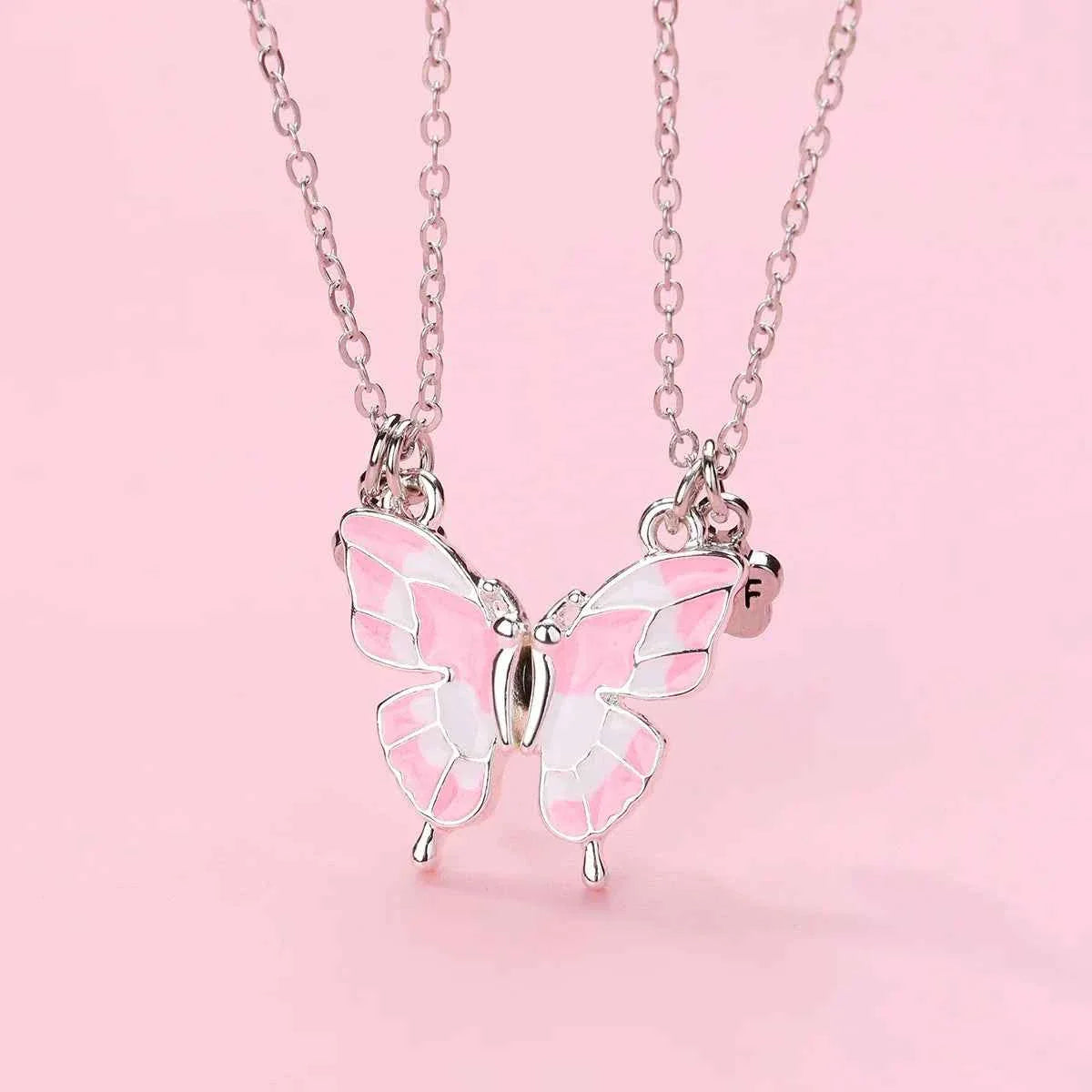 Best Friends Pendant Necklace For Woman Girls Magnetism Sequin Couple Crystal Chain Choke BFF Friendship Forever Jewelry Gift