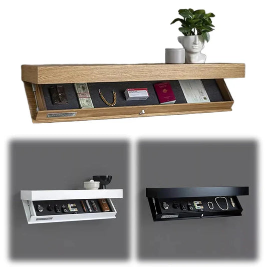 Solid Color Designer Shelf With Secret Compartment Concealed Floating Shelf Wall-Mounted Storage Solution Hidden Furniture