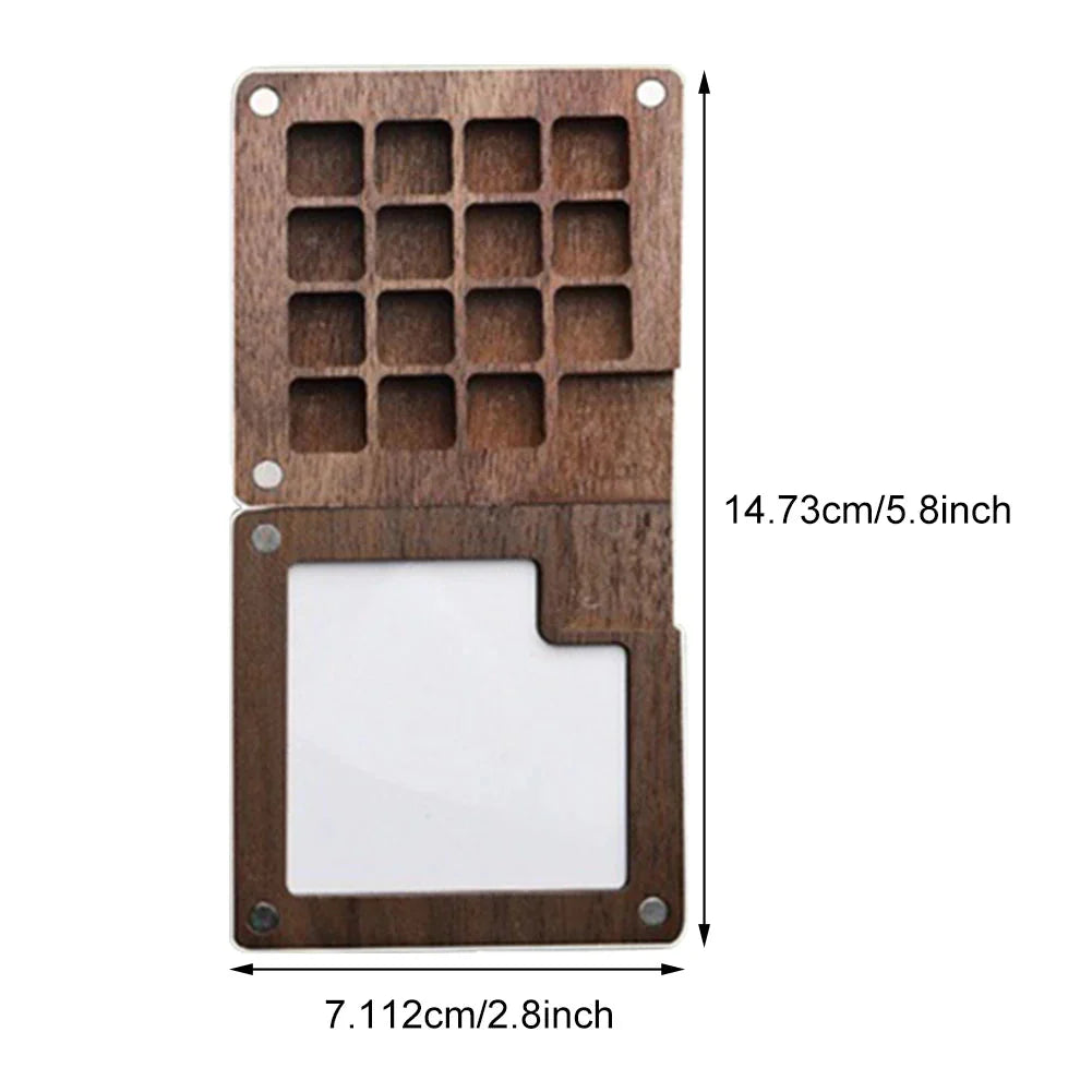 8/15 Colors Portable Travel Gouache Palette Set Mini Walnut Paint Box Artist Gouache Paint Palette Sketchbook Art Supplies