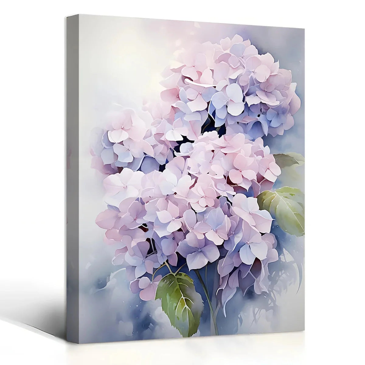 Hydrangea Floral Canvas Wall Art - Framed 11.8x15.7in Decor for Living Room, Bedroom, Kitchen, Office, Great Gift Idea