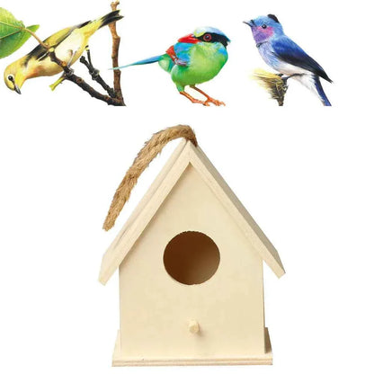 Wooden Birdhouse, Outdoor Garden Hanging Bird Nest, Wall Mounted Bird House, Wooden Hummingbird Box House, Bird Supplies