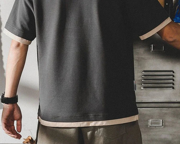 Mens T-shirt Motorcycle Tops Alphabet Polo Shirts Spliced Male with Collar Tee New & Tees Wholesale Short Quarter Sleeve 5xl Hot