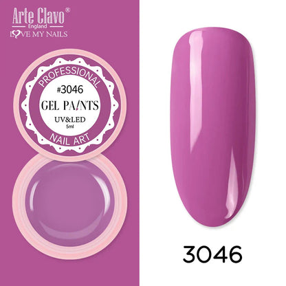 Arte Clavo Painting Gel 72 Colors 5ml Professional Nail Paint Color Gel Polish For Nail Art UV Gel Lacquer Gel Top Coat Manicure