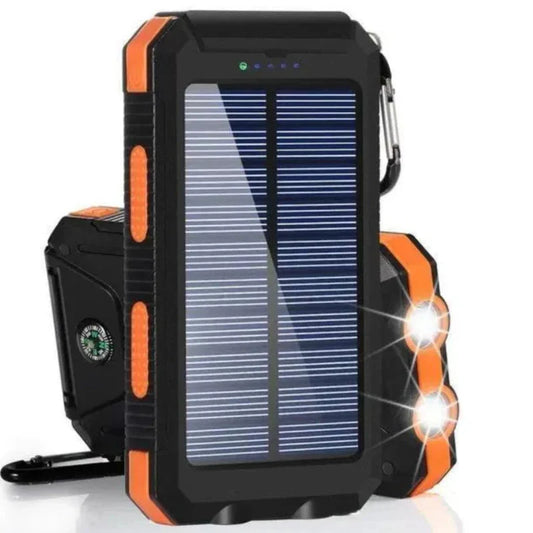 Solar Power Bank 10000mAh Portable Charging Poverbank External Battery Charger Strong Light LDE Light for All Smartphones