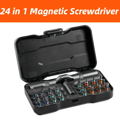 24 in 1 Magnetic Screwdriver Set DIY Multifunction Ratchet Screwdriver Multi Bits Mini Repair Tool Kit for Furniture Computer
