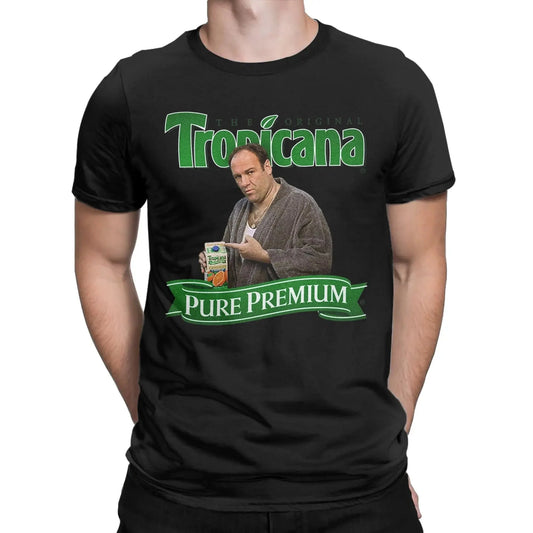 The Sopranos T-Shirts for Men  Novelty Pure Cotton Tees Round Neck Short Sleeve T Shirts Unique Clothing