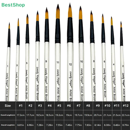 ♥24 Pcs Pearl White Art Paintbrush Set – Nylon Brushes for Oil, Acrylic & Watercolor Painting
