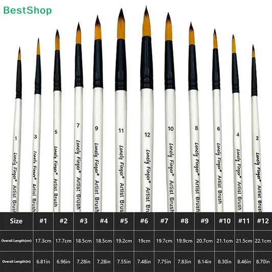 ♥24 Pcs Pearl White Art Paintbrush Set – Nylon Brushes for Oil, Acrylic & Watercolor Painting