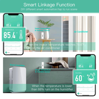MOES Tuya Smart WiFi Temperature Humidity Sensor Hygrometer Thermometer Detector Smart Scene Linkage with Alexa Google Home