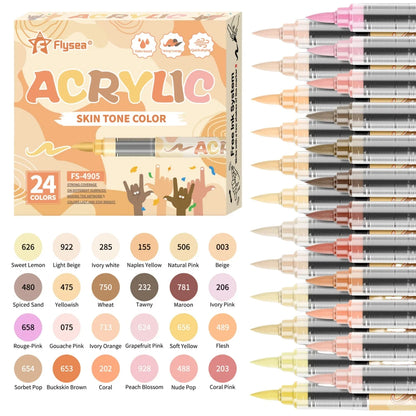 Skin Tones Art Markers,Soft Brush Tip Acrylic Paint Pens,Quick-Drying Waterproof for Sketching,Wood,Glass,Fabric,Rocks Painting
