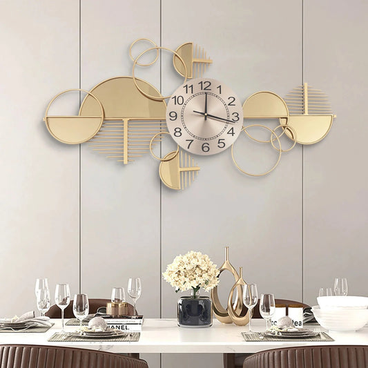 Gold Metal Creative Minimalist Style Decorative Clock
