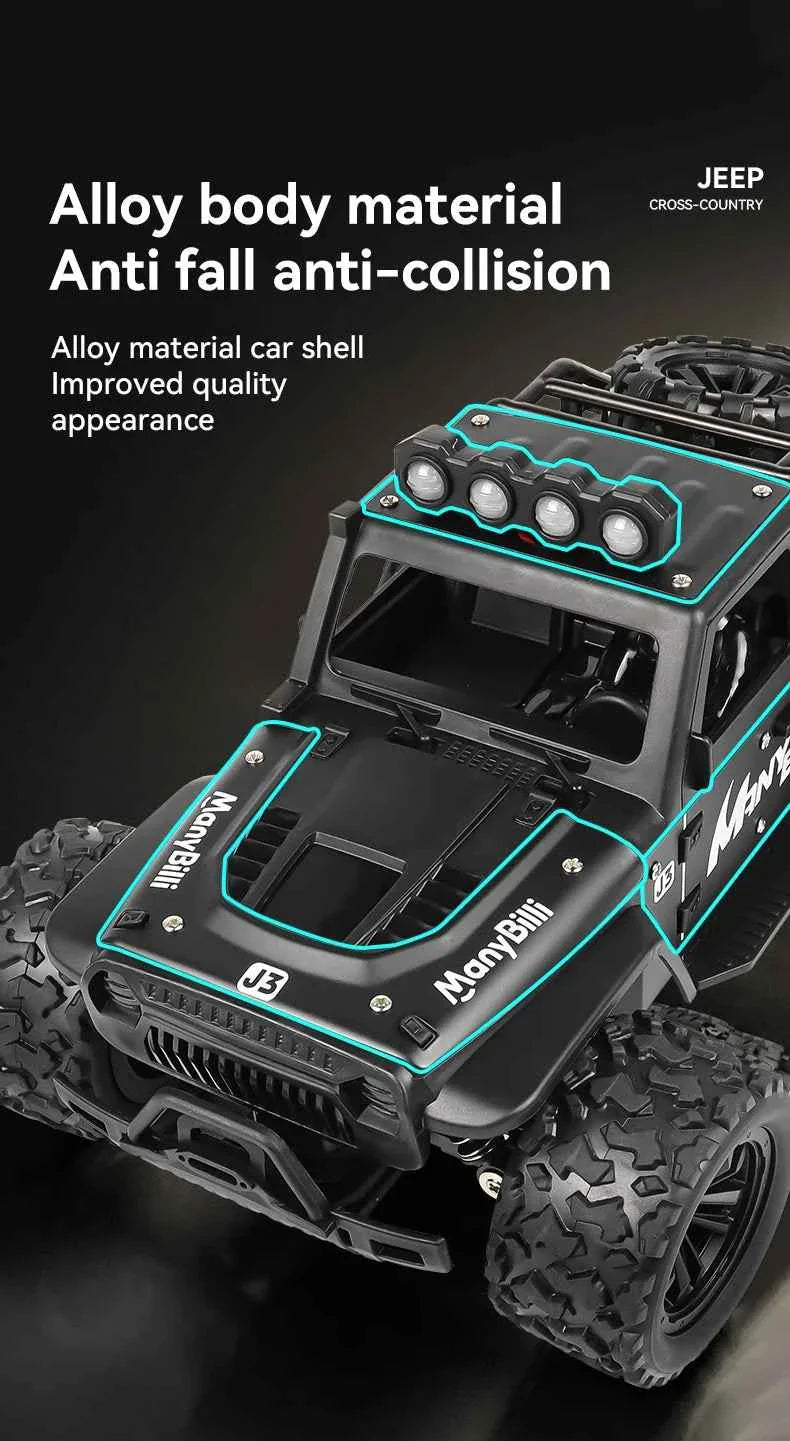 RC Off road Truck 1/16 4WD RTR Durable Beginner All Terrain RC Car High Speed 20Km/h Remote Control Monster Truck Adult Gift Toy