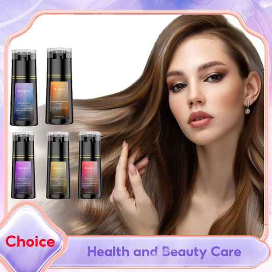 Hair Dye Shampoo for Gray White Hair Coverage 3 in 1 Light Brown DIY Herbal Ingredients Natural Hair Color Shampoo for Women Men