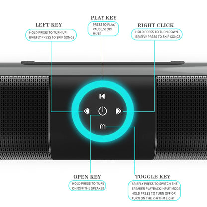 DIXSG Wireless Bluetooth Soundbar - 3D Surround Home Theater Speaker System
