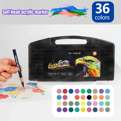12/24/36/48 Colors Art Acrylic Markers Waterproof For Painting Wood Stone DIY Student Gift Art Stationery School Supplies
