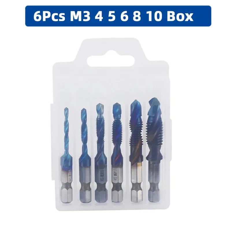 LiYu Shank Titanium Plated HSS Screw Thread Metric Tap Drill Bits Screw Machine Compound Tap M3 M4 M5 M6 M8 M10 Hand Tools