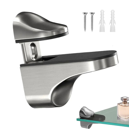 Shelf Brackets Adjustable Shower Glass Shelf Brackets Holder Parts Holder Support Clip Hardware for Wood Acrylic Cabinet Bar