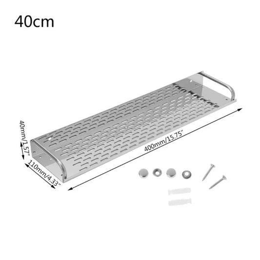 Stainless Steel Kitchen Bathroom Shelf Wall-mounted Storage Rack Single Layer