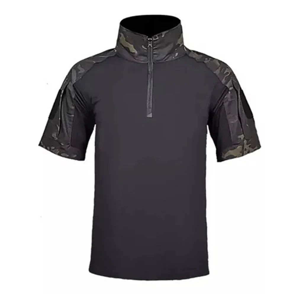 Tactical T-Shirts Mens Outdoor Sport Tee Quick Dry Short Sleeve Shirt Hiking Hunting Combat Men Camo Clothing