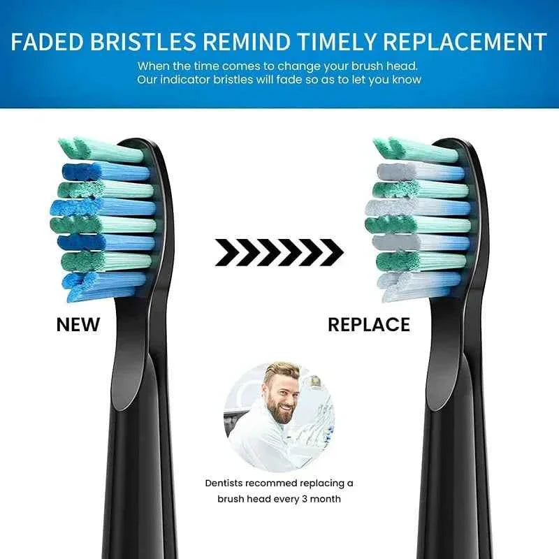 Toothink Replacement Brush Heads - Compatible with Fairywill/Seago FW-507/508/917/959 - 5-10Pcs Dupont Bristle Set