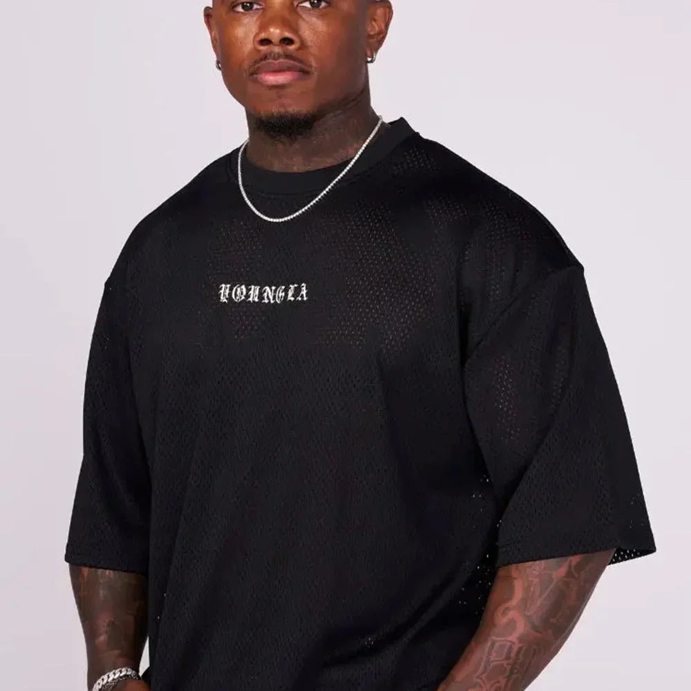 T-shirts Men Summer New Sports Man T-shirts Leisure Mesh Round Neck Fashion Loose And Comfortable Clothing Gym Running Shirts