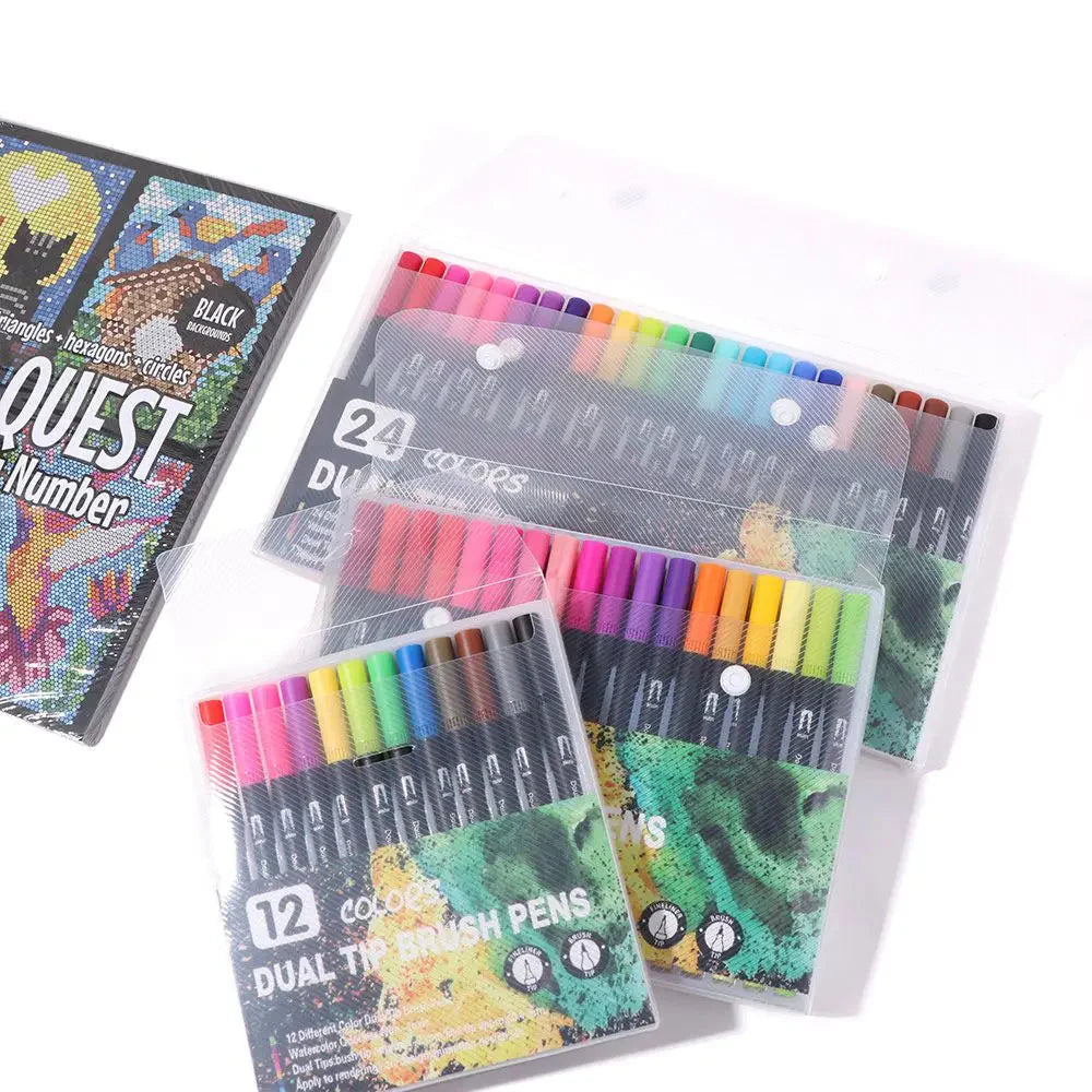 Cartoon Activity Color Painting Book Educational DIY Double-Sided Watercolor Pencil Hand Painted Quick-drying