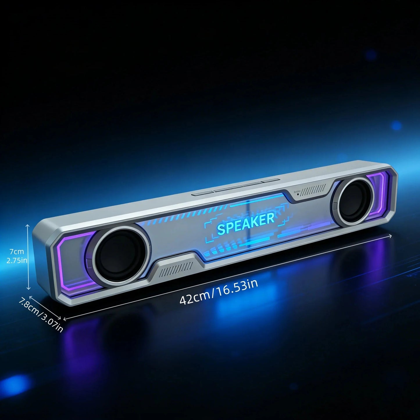 PC Sound Bar Wired Bluetooth Speaker RGB Colorful Abyss Light USB Wired Speakers for TV PC Laptop Gaming Surround Sound Audio