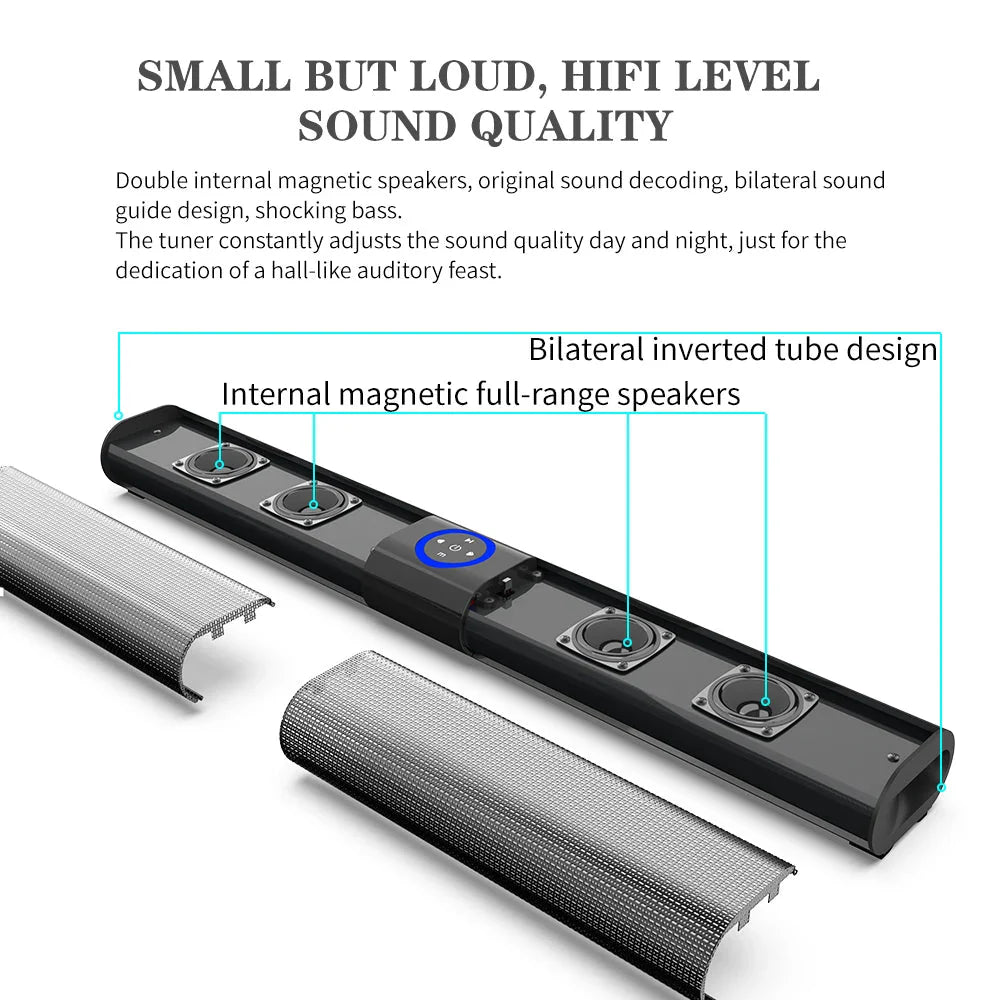 DIXSG Wireless Bluetooth Soundbar - 3D Surround Home Theater Speaker System