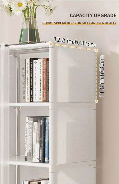 6 Layers Simple Wardrobe Portable Clothes Toys Organizer Dustproof Double Row High Capacity Partition Bookshelf Bedroom Cabinet