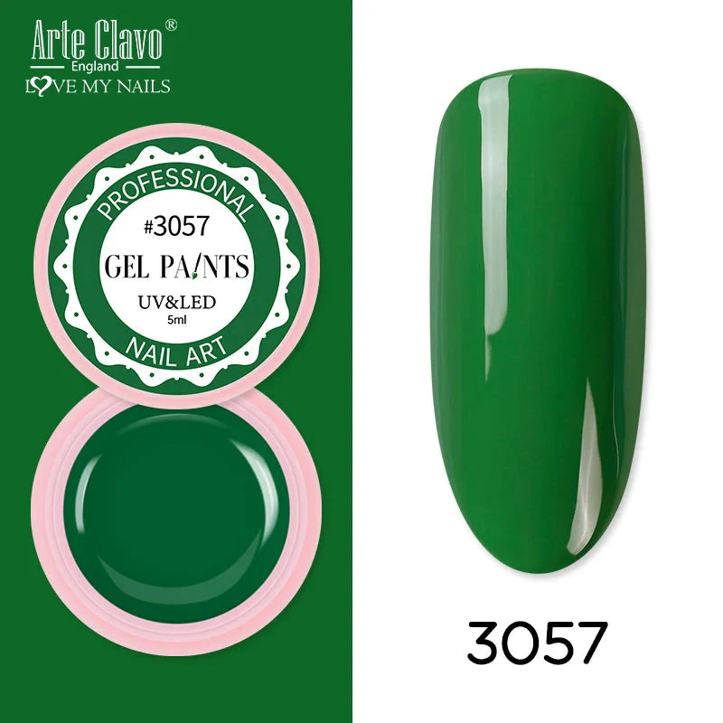 Arte Clavo Painting Gel 72 Colors 5ml Professional Nail Paint Color Gel Polish For Nail Art UV Gel Lacquer Gel Top Coat Manicure
