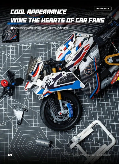 1:8 Motorcycle Building Blocks Set Super Motorbike Model Kit Technical Racing Kids Assembled Toys Gifts For Boys And Girls