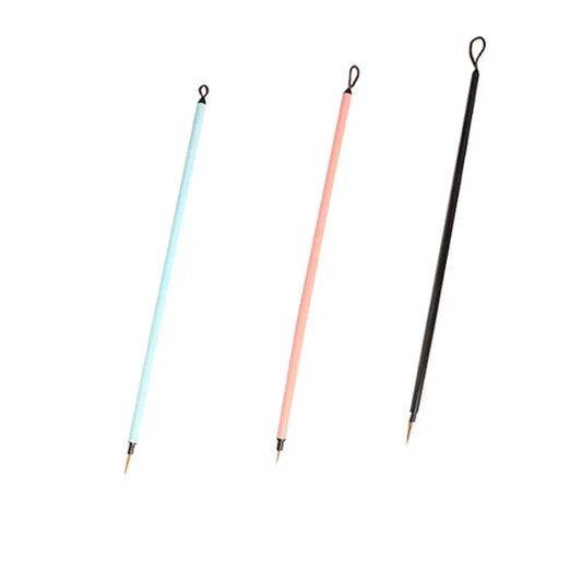 3pcs Art Supplies Pointed Tip Detail Paint Brush Soft Hair Slim Hook Line Brush Steels Handle Drawing Brush Oil Drawing