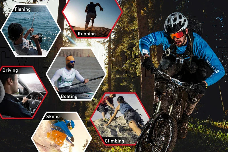 SCVCN Men bicycle Cycling Sunglasses Woman MTB road bike Driving Goggles Outdoor Sports running Glasses UV400 Hiking Eyewear
