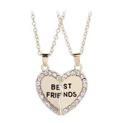 1 Pair Love Heart English Pendant Fashion Friends Necklace Good Friends Choker Statement Necklace