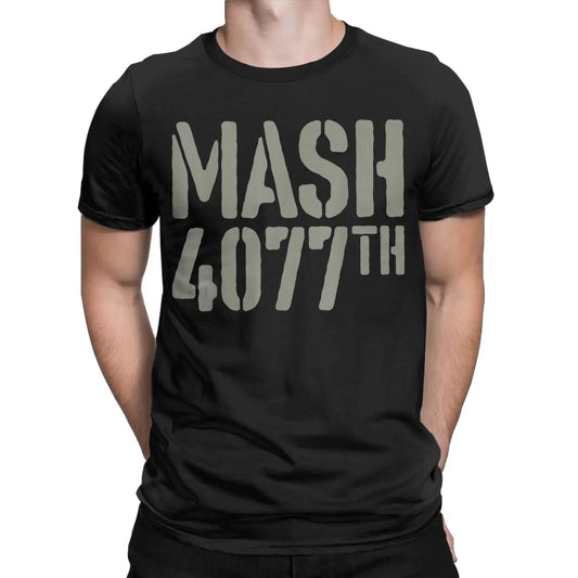 Oversized T Shirt Summer Men MASH 4077 Hipster T-Shirts  Pure Cotton Tee Shirt for Mens Awesome Printed Short Sleeve Top Tees