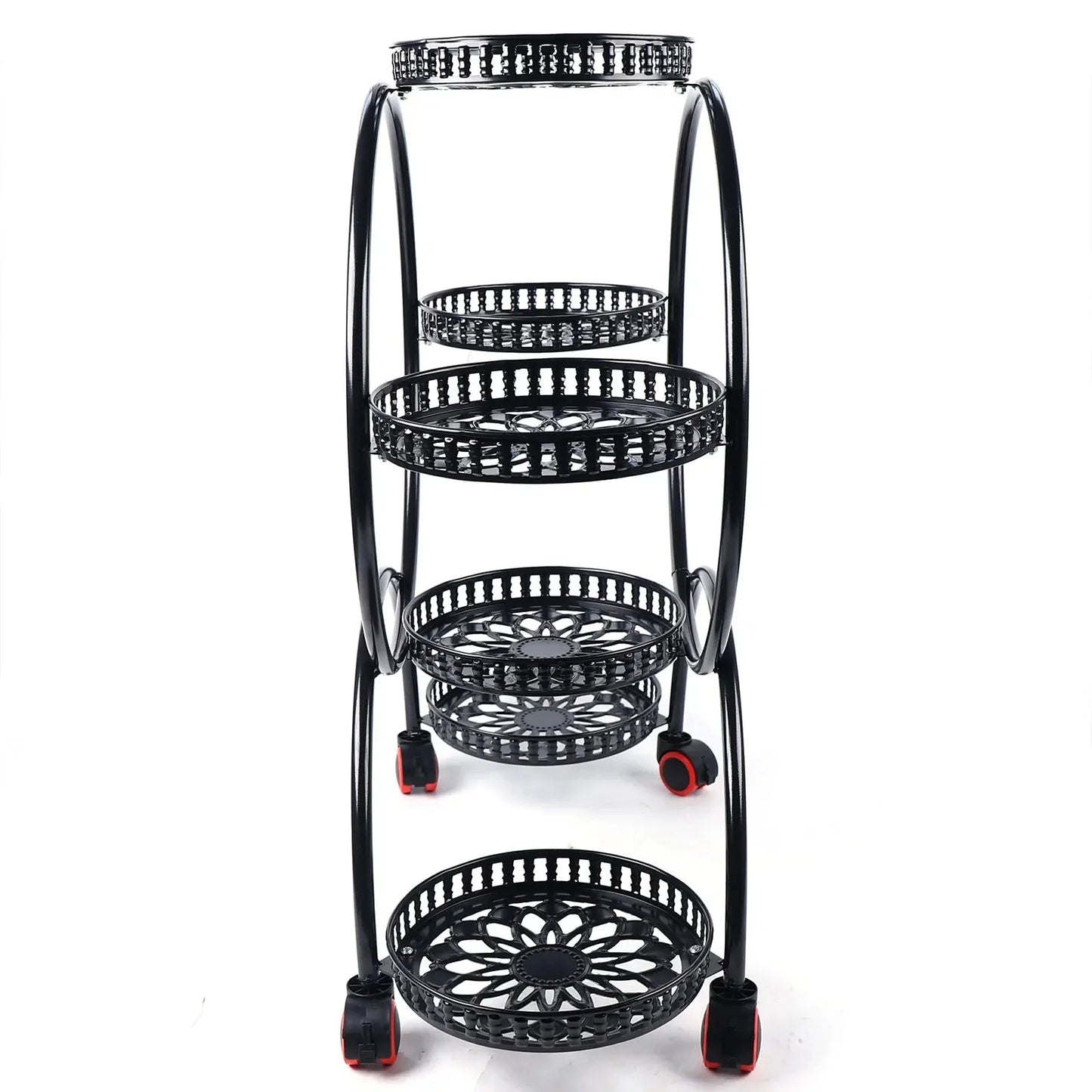 Metal Plant Stands 6 Pots Plants Flower Stand for Patio Garden Living Room Corner Balcony Bedroom Black / White