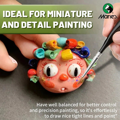 10pcs Marie's Miniature Model Synthetic Paintbrushes Kit,Micro Detail Brush Set for Acrylic,Oil,Watercolor,Paint by Number