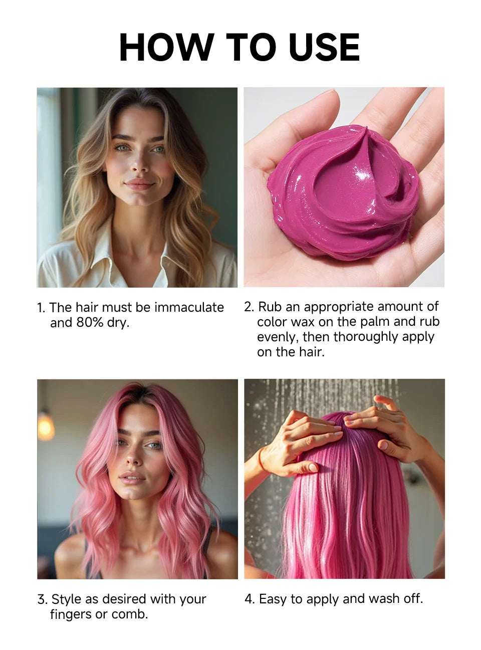 SEVICH Hair Colour Wax Temporary DIY Hair Coloring Wax One-Time Long Lasting Hair Dye Mud Cream Christmas Hair Styling Products