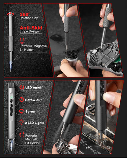 138 In 1 Electric Professional Screwdriver Set Cordless Multifunctional iPhone & Glasses Repair Tool Magnetic Bit Household Kit