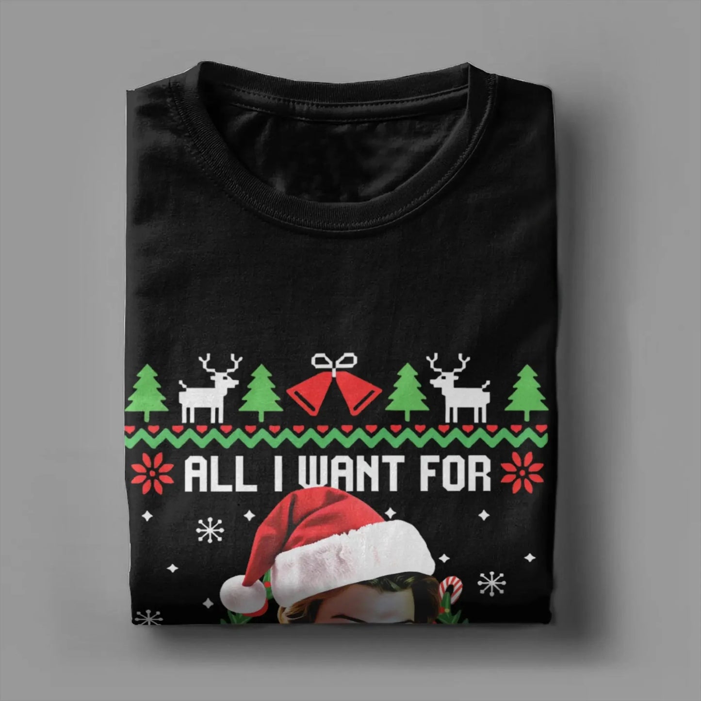 Men T-Shirts Steve Harrington Fun Cotton Tees Short Sleeve Christmas T Shirt Crewneck Clothes Graphic Printed