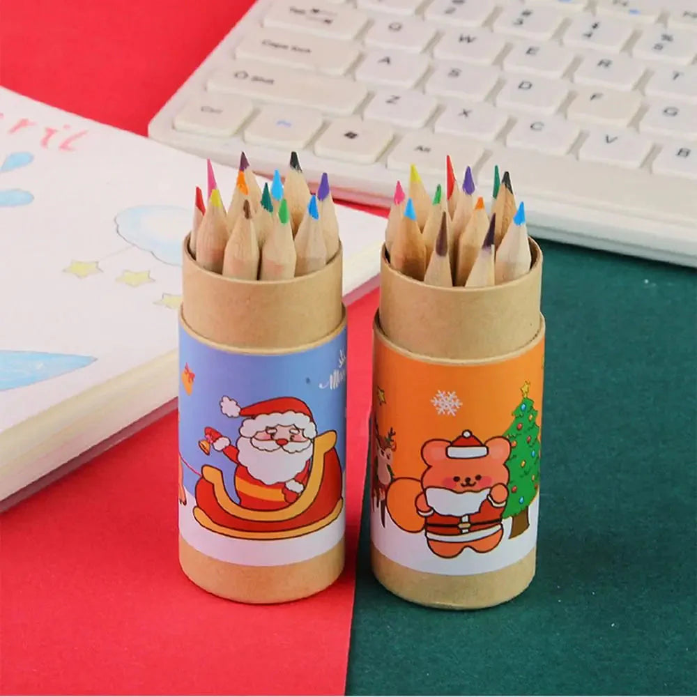 Supplies with Built-in Sharpener Sketch Supplies Drawing Pencils Wooden Pencils Christmas Colored Pencils Sketching Pen