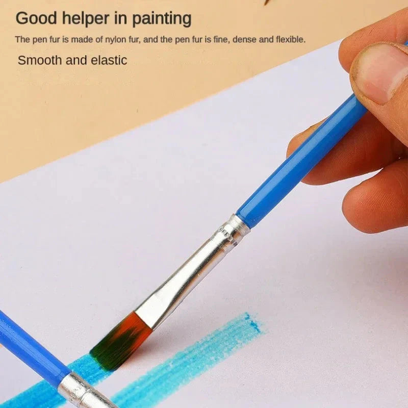 10/20/50Pcs Painting Brushes Set Art Round / Flat Brushs Nylon Hair Paint Brushes Pen for Oil Acrylic Watercolor Art Supplies