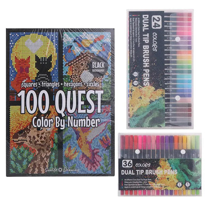 Cartoon Activity Color Painting Book Educational Paper Paint By Numbers Quick-drying DIY Drawing Learning Book Home Decor