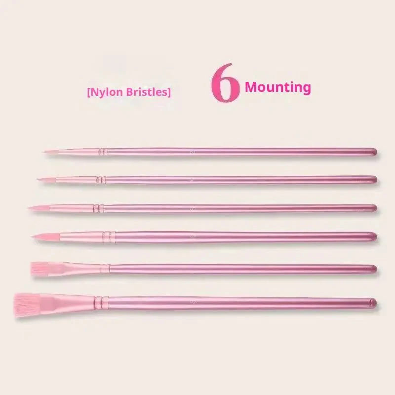 ♥Nylon Bristle Wooden Handle Pointed And Flat Watercolor Paintbrush Set For Art, Acrylic, Gouache, And Oil Painting
