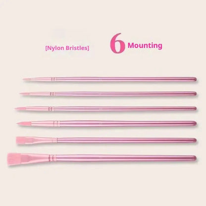♥Nylon Bristle Wooden Handle Pointed And Flat Watercolor Paintbrush Set For Art, Acrylic, Gouache, And Oil Painting