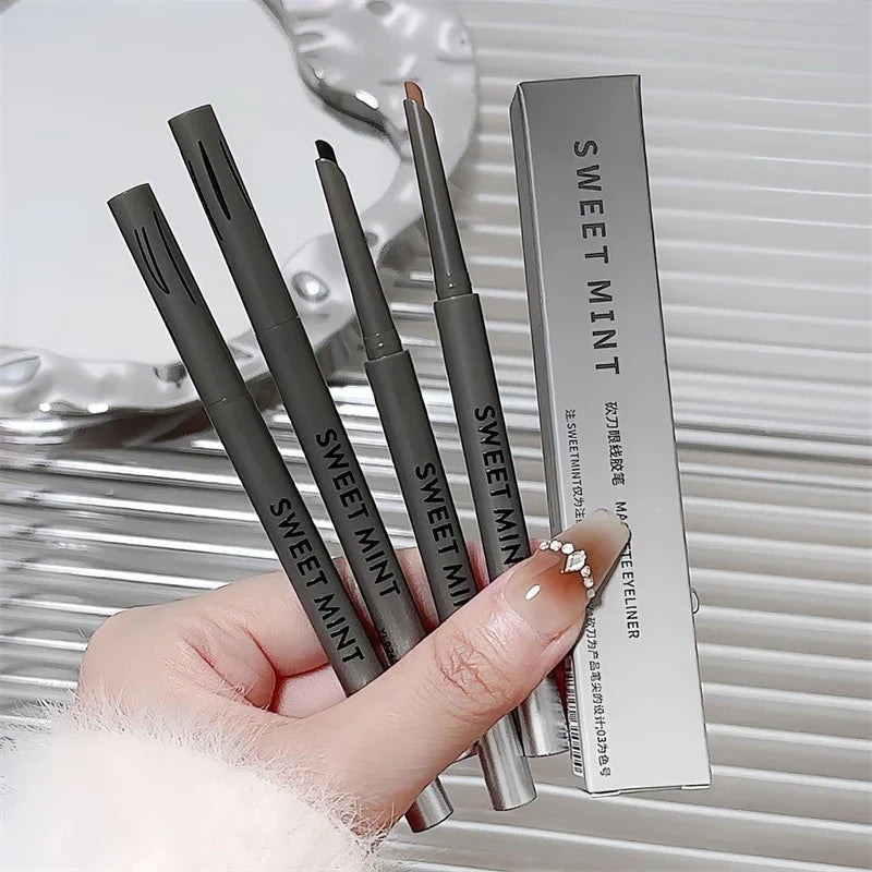 Silky Long-lasting Eye Liner Pencil  Eyeliner Pen Natural Matte Wine Red Eyeliner Easy To Color Waterproof Eye Make Up Cosmetics
