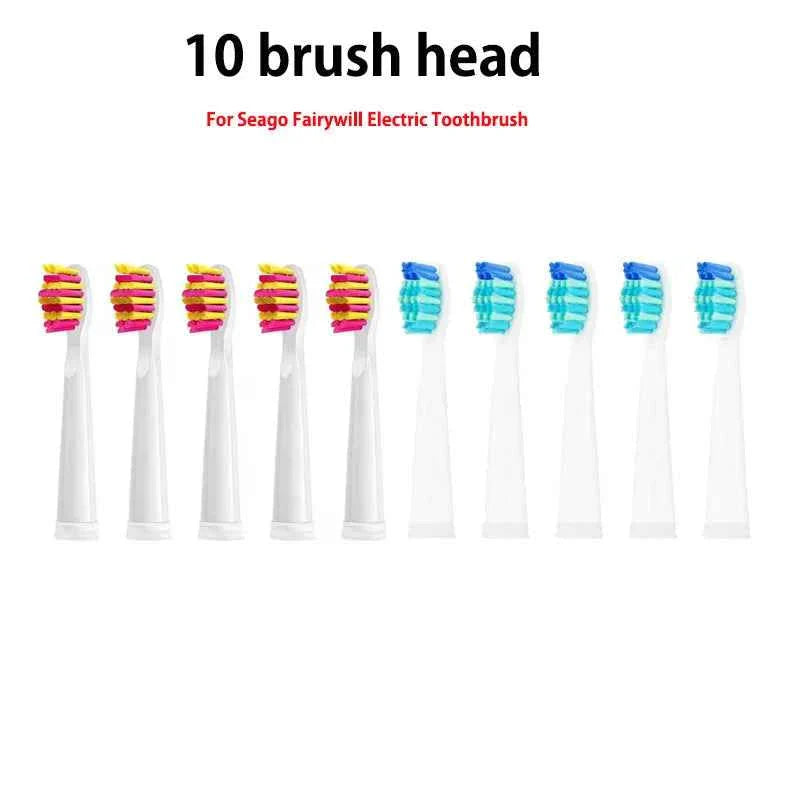 Premium Replacement Brush Heads - Compatible with Fairywill/Seago FW-507/508/515/551/917/959 - Dupont Bristles 5-10Pcs