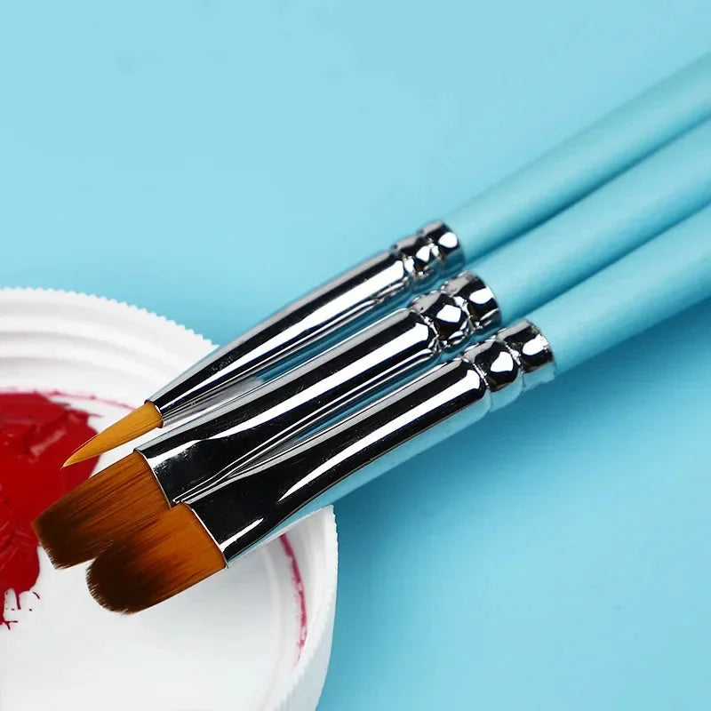 18 pcs/set Art supplies gouache oil painting dedicated acrylic painting brush Blue long birch rod Mixed hair paint brush