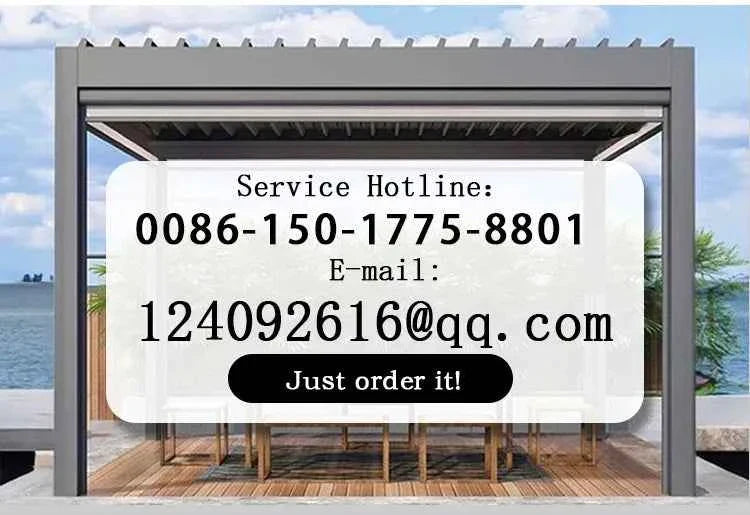 Automated Opening Waterproof Wingproof Louvered Motorized Aluminous Outdoor Living Garden Pergolas Gazebo Canopy Exterior Gazebo
